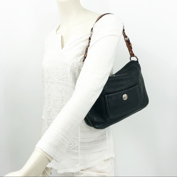 Coach Black Pebbled Leather Hobo Handbag Purse - Picture 8 of 16